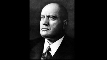 Portrait of Benito Mussolini, leader of the National Fascist Party and Prime Minister of Italy from 1922 to 1943.