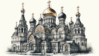 Golden Domes and Divine Sketches: The Timeless Majesty of Eastern Orthodox Architecture.