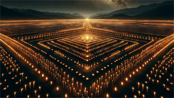 Illuminating the Path: A Sea of Candles for Magha Puja Night.