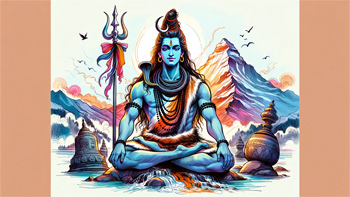 Tranquility and Majesty: Lord Shiva in Serene Repose on Mount Kailash.