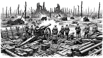 Echoes from the Front: The Grim Reality of World War I Artillery Warfare.